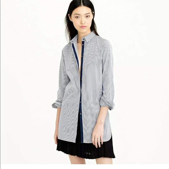 J. Crew Tops - J.Crew Endless Shirt Stripe Classic Size 00 Navy